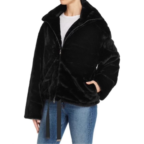Rebecca Minkoff “Bridget” Faux Fur Jacket in Black - Picture 5 of 16